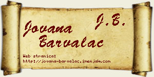 Jovana Barvalac vizit kartica